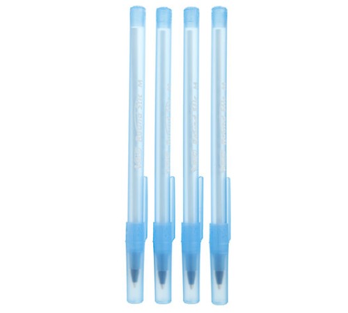 Ручки шариковые BIC "Round Stic", НАБОР 4 шт., СИНИЕ, узел 1 мм, линия письма 0,32 мм, пакет, 944176