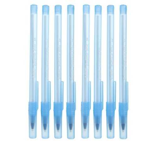 Ручки шариковые BIC "Round Stic", НАБОР 8 шт., СИНИЕ, узел 1 мм, линия письма 0,32 мм, пакет, 928497