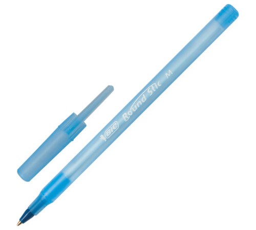 Ручки шариковые BIC "Round Stic", НАБОР 8 шт., СИНИЕ, узел 1 мм, линия письма 0,32 мм, пакет, 928497