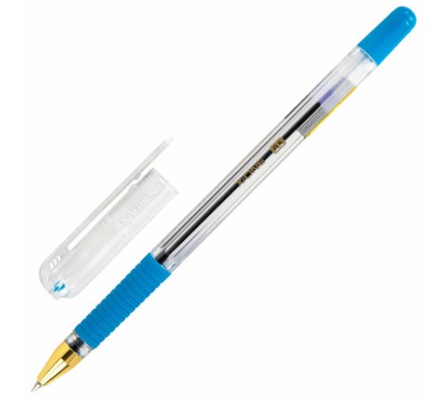 Ручка шариковая с грипом BRAUBERG "X-ONE", СИНЯЯ, корпус прозрачный, узел 0,5 мм, линия письма 0,35 мм, 143985 Ручка шариковая с грипом BRAUBERG "X-ONE", СИНЯЯ, корпус прозрачный, узел 0,5 мм, линия письма 0,35 мм, 143985