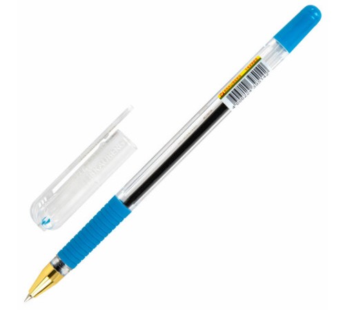 Ручка шариковая с грипом BRAUBERG "X-ONE", СИНЯЯ, корпус прозрачный, узел 0,5 мм, линия письма 0,35 мм, 143985 Ручка шариковая с грипом BRAUBERG "X-ONE", СИНЯЯ, корпус прозрачный, узел 0,5 мм, линия письма 0,35 мм, 143985