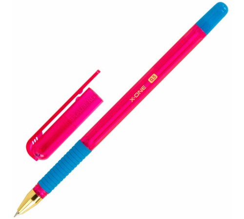 Ручка шариковая с грипом BRAUBERG "X-ONE NEON", СИНЯЯ, корпус ассорти, узел 0,5 мм, линия письма 0,35 мм, 143987 Ручка шариковая с грипом BRAUBERG "X-ONE NEON", СИНЯЯ, корпус ассорти, узел 0,5 мм, линия письма 0,35 мм, 143987