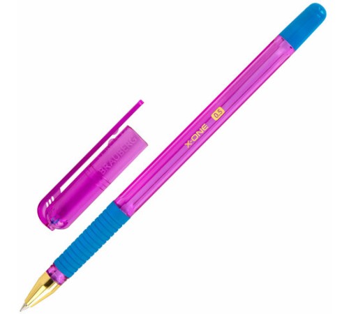 Ручка шариковая с грипом BRAUBERG "X-ONE NEON", СИНЯЯ, корпус ассорти, узел 0,5 мм, линия письма 0,35 мм, 143987 Ручка шариковая с грипом BRAUBERG "X-ONE NEON", СИНЯЯ, корпус ассорти, узел 0,5 мм, линия письма 0,35 мм, 143987