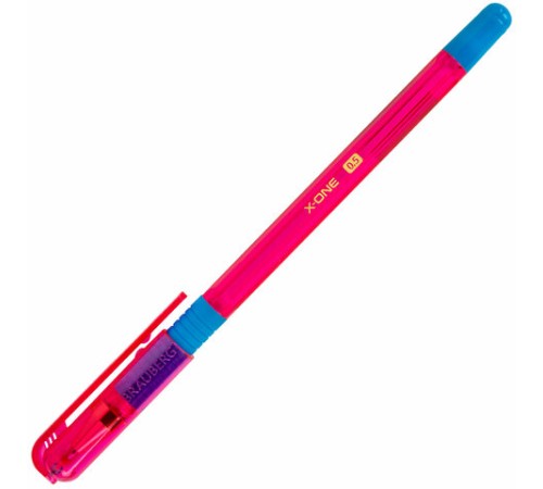 Ручка шариковая с грипом BRAUBERG "X-ONE NEON", СИНЯЯ, корпус ассорти, узел 0,5 мм, линия письма 0,35 мм, 143987 Ручка шариковая с грипом BRAUBERG "X-ONE NEON", СИНЯЯ, корпус ассорти, узел 0,5 мм, линия письма 0,35 мм, 143987