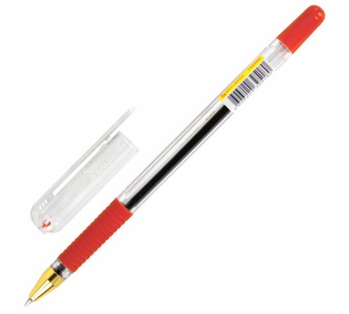 Ручка шариковая с грипом BRAUBERG "X-ONE", КРАСНАЯ, корпус прозрачный, узел 0,5 мм, линия письма 0,35 мм, 143989 Ручка шариковая с грипом BRAUBERG "X-ONE", КРАСНАЯ, корпус прозрачный, узел 0,5 мм, линия письма 0,35 мм, 143989