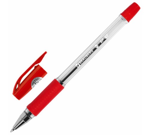 Ручка шариковая BRAUBERG "BP-GT", КРАСНАЯ, корпус прозрачный, евронаконечник 0,7 мм, линия письма 0,35 мм, 144007 Ручка шариковая BRAUBERG "BP-GT", КРАСНАЯ, корпус прозрачный, евронаконечник 0,7 мм, линия письма 0,35 мм, 144007