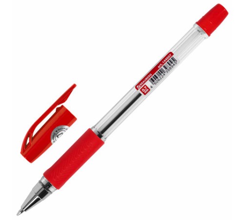 Ручка шариковая BRAUBERG "BP-GT", КРАСНАЯ, корпус прозрачный, евронаконечник 0,7 мм, линия письма 0,35 мм, 144007 Ручка шариковая BRAUBERG "BP-GT", КРАСНАЯ, корпус прозрачный, евронаконечник 0,7 мм, линия письма 0,35 мм, 144007
