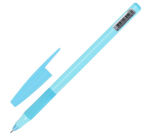 Ручка шариковая с грипом BRAUBERG "i-STICK POINT PASTEL", СИНЯЯ, корпус ассорти, игольчатый узел 0,7 мм, линия письма 0,35 мм, 144023
