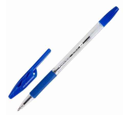 Ручка шариковая с грипом BRAUBERG "ULTRA GT", СИНЯЯ, корпус прозрачный, линия 0,5 мм, 144051 Ручка шариковая с грипом BRAUBERG "ULTRA GT", СИНЯЯ, корпус прозрачный, линия 0,5 мм, 144051