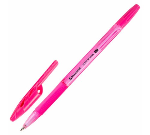 Ручка шариковая с грипом BRAUBERG "ULTRA GT NEON", СИНЯЯ, корпус ассорти, линия 0,35 мм, 144054 Ручка шариковая с грипом BRAUBERG "ULTRA GT NEON", СИНЯЯ, корпус ассорти, линия 0,35 мм, 144054