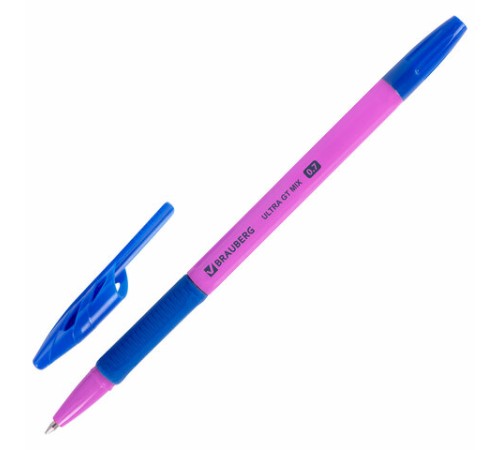 Ручка шариковая с грипом BRAUBERG "ULTRA GT MIX", СИНЯЯ, корпус ассорти, линия 0,35 мм, 144055 Ручка шариковая с грипом BRAUBERG "ULTRA GT MIX", СИНЯЯ, корпус ассорти, линия 0,35 мм, 144055