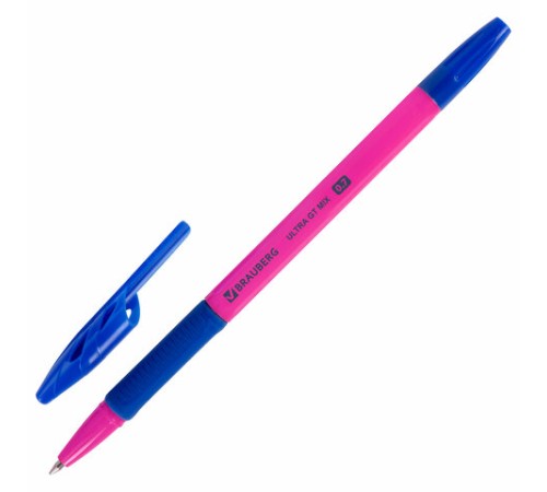 Ручка шариковая с грипом BRAUBERG "ULTRA GT MIX", СИНЯЯ, корпус ассорти, линия 0,35 мм, 144055 Ручка шариковая с грипом BRAUBERG "ULTRA GT MIX", СИНЯЯ, корпус ассорти, линия 0,35 мм, 144055
