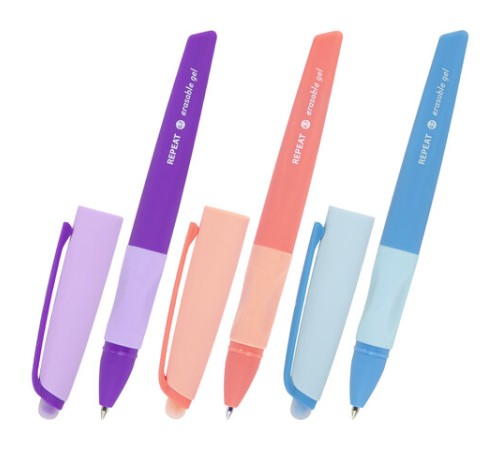 Ручка стираемая гелевая с эргономичным грипом BRAUBERG REPEAT COLOR, СИНЯЯ, ассорти, 0,5 мм,144072