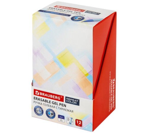 Ручка стираемая гелевая с эргономичным грипом BRAUBERG REPEAT COLOR, СИНЯЯ, ассорти, 0,5 мм,144072