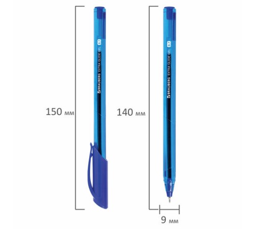 Ручка гелевая BRAUBERG "Extra Glide Gel", СИНЯЯ, трехгранная, игольчатый наконечник 0,7 мм, линия 0,5 мм, 144076