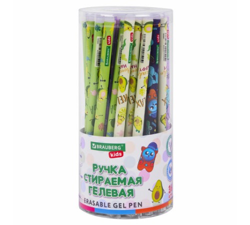 Ручка стираемая гелевая BRAUBERG KIDS "MIX", СИНЯЯ, корпус ассорти, игольчатый наконечник 0,5 мм, линия 0,35 мм, 144101 Ручка стираемая гелевая BRAUBERG KIDS "MIX", СИНЯЯ, корпус ассорти, игольчатый наконечник 0,5 мм, линия 0,35 мм, 144101