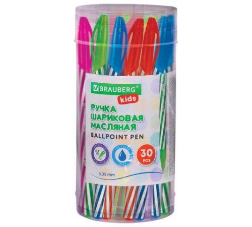 Ручка шариковая масляная BRAUBERG KIDS "TWIST", СИНЯЯ, корпус ассорти, пишущий узел 0,7 мм, линия письма 0,35 мм, 144104 Ручка шариковая масляная BRAUBERG KIDS "TWIST", СИНЯЯ, корпус ассорти, пишущий узел 0,7 мм, линия письма 0,35 мм, 144104
