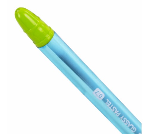Ручка шариковая масляная с грипом BRAUBERG GLASSY PASTEL MIX, СИНЯЯ, корпус ассорти, линия 0,35 мм,144105