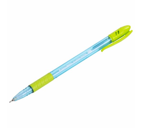 Ручка шариковая масляная с грипом BRAUBERG GLASSY PASTEL MIX, СИНЯЯ, корпус ассорти, линия 0,35 мм,144105