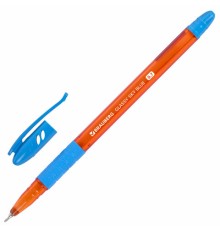Ручка шариковая масляная с грипом BRAUBERG GLASSY SKY BLUE, СВЕТЛО-СИНЯЯ, узел 0,7 мм, линия письма 0,35 мм, 144107