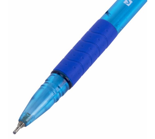 Ручка шариковая масляная с грипом BRAUBERG GLASSY TONE, СИНЯЯ, узел 0,7 мм, линия письма 0,35 мм, 144108