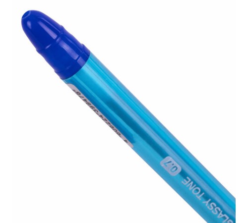Ручка шариковая масляная с грипом BRAUBERG GLASSY TONE, СИНЯЯ, узел 0,7 мм, линия письма 0,35 мм, 144108