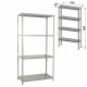 Стеллаж металлический BRABIX "MS Plus-185/50-4", 1850х1000х500 мм, 4 полки, регулируемые опоры, 291106, S241BR155402