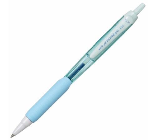 Ручка шариковая масляная автоматическая с грипом UNI "JetStream", СИНЯЯ, корпус бирюзовый, 0,35 мм, SXN-101FL AQUA