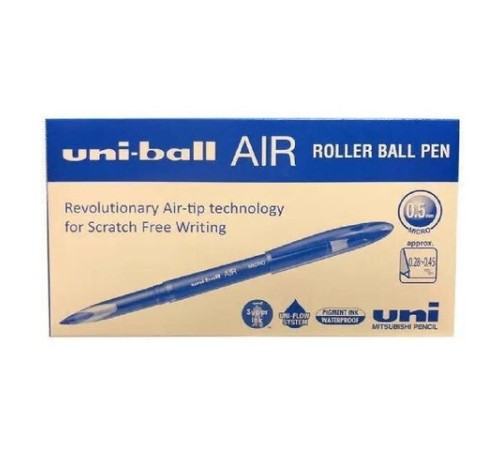 Ручка-роллер Uni-Ball "AIR Micro", СИНЯЯ, корпус черный, узел 0,5 мм, линия 0,24 мм, UBA-188-M BLUE Ручка-роллер Uni-Ball "AIR Micro", СИНЯЯ, корпус черный, узел 0,5 мм, линия 0,24 мм, UBA-188-M BLUE