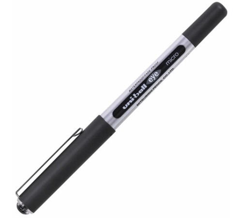 Ручка-роллер Uni-Ball Eye, ЧЕРНАЯ, корпус серебро, узел 0,5 мм, линия 0,3 мм, UB-150 BLACK Ручка-роллер Uni-Ball Eye, ЧЕРНАЯ, корпус серебро, узел 0,5 мм, линия 0,3 мм, UB-150 BLACK