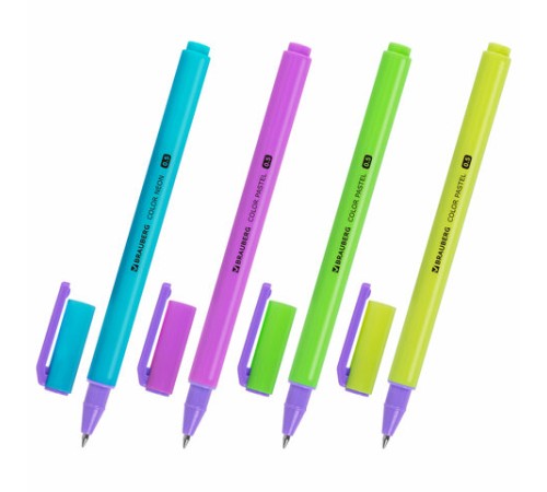 Ручка гелевая BRAUBERG "COLOR NEON", ЧЕРНАЯ, корпус ассорти, узел 0,5 мм, линия 0,35 мм, 144120