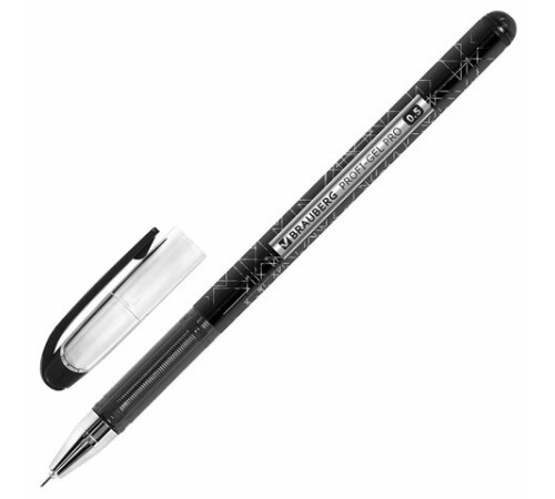 Ручка гелевая BRAUBERG "Profi-Gel PRO", ЧЕРНАЯ, линия письма 0,4 мм, игольчатый наконечник 0,5 мм, печать на корпусе, 144124 Ручка гелевая BRAUBERG "Profi-Gel PRO", ЧЕРНАЯ, линия письма 0,4 мм, игольчатый наконечник 0,5 мм, печать на корпусе, 144124