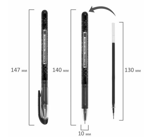 Ручка гелевая BRAUBERG "Profi-Gel PRO", ЧЕРНАЯ, линия письма 0,4 мм, игольчатый наконечник 0,5 мм, печать на корпусе, 144124 Ручка гелевая BRAUBERG "Profi-Gel PRO", ЧЕРНАЯ, линия письма 0,4 мм, игольчатый наконечник 0,5 мм, печать на корпусе, 144124