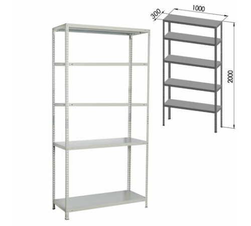 Стеллаж металлический BRABIX "MS Plus-200/30-5", 2000х1000х300 мм, 5 полок, регулируемые опоры, 291108, S241BR163502 Стеллаж металлический BRABIX "MS Plus-200/30-5", 2000х1000х300 мм, 5 полок, регулируемые опоры, 291108, S241BR163502