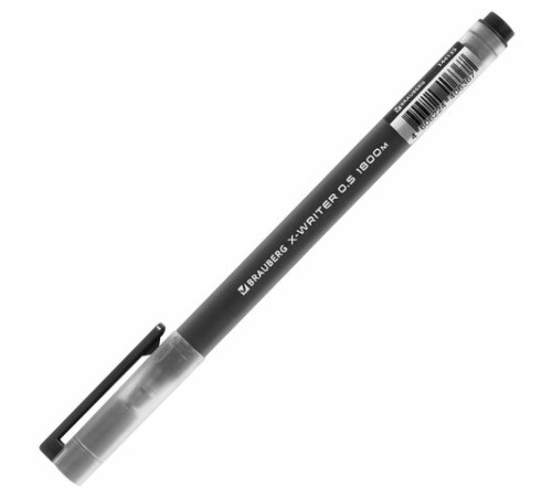 Ручка гелевая BRAUBERG "X-WRITER 1800", УВЕЛИЧЕННАЯ ДЛИНА ПИСЬМА 1 800 м, ЧЕРНАЯ, стандартный узел 0,5 мм, 144135 Ручка гелевая BRAUBERG "X-WRITER 1800", УВЕЛИЧЕННАЯ ДЛИНА ПИСЬМА 1 800 м, ЧЕРНАЯ, стандартный узел 0,5 мм, 144135