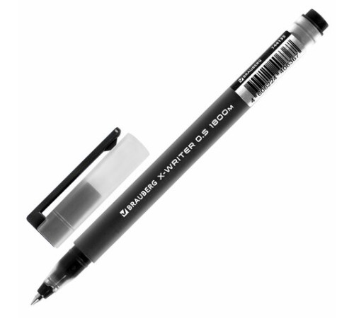 Ручка гелевая BRAUBERG "X-WRITER 1800", УВЕЛИЧЕННАЯ ДЛИНА ПИСЬМА 1 800 м, ЧЕРНАЯ, стандартный узел 0,5 мм, 144135 Ручка гелевая BRAUBERG "X-WRITER 1800", УВЕЛИЧЕННАЯ ДЛИНА ПИСЬМА 1 800 м, ЧЕРНАЯ, стандартный узел 0,5 мм, 144135