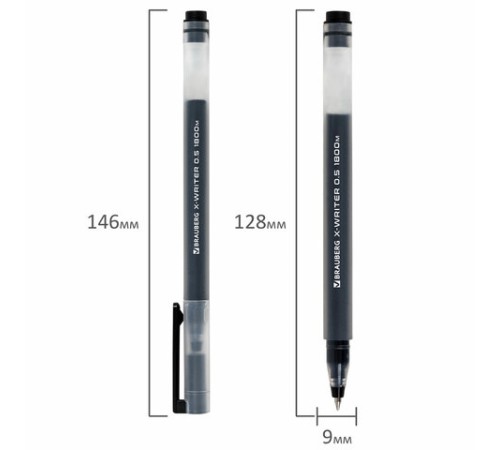 Ручки гелевые BRAUBERG X-WRITER 1800, УВЕЛИЧЕННАЯ ДЛИНА ПИСЬМА 1 800 м, ЧЕРНЫЕ, НАБОР 4 ШТУКИ, стандартный узел 0,5 мм, 144136 Ручки гелевые BRAUBERG X-WRITER 1800, УВЕЛИЧЕННАЯ ДЛИНА ПИСЬМА 1 800 м, ЧЕРНЫЕ, НАБОР 4 ШТУКИ, стандартный узел 0,5 мм, 144136