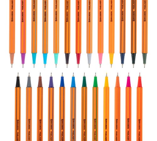 Ручки капиллярные (линеры) 25 ЦВЕТОВ, BRAUBERG 