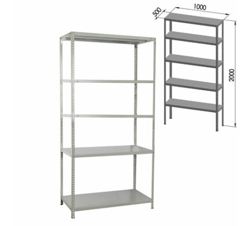 Стеллаж металлический BRABIX "MS Plus-200/50-5", 2000х1000х500 мм, 5 полок, регулируемые опоры, 291110, S241BR165502 Стеллаж металлический BRABIX "MS Plus-200/50-5", 2000х1000х500 мм, 5 полок, регулируемые опоры, 291110, S241BR165502