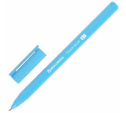 Ручка шариковая BRAUBERG TRIOS BLUE, СИНЯЯ, трехгранная, корпус голубой, игольчатый узел 0,7 мм, линия 0,5 мм, 144158 Ручка шариковая BRAUBERG TRIOS BLUE, СИНЯЯ, трехгранная, корпус голубой, игольчатый узел 0,7 мм, линия 0,5 мм, 144158