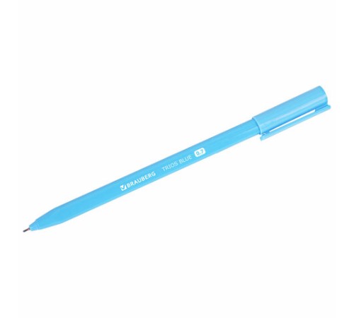 Ручка шариковая BRAUBERG TRIOS BLUE, СИНЯЯ, трехгранная, корпус голубой, игольчатый узел 0,7 мм, линия 0,5 мм, 144158 Ручка шариковая BRAUBERG TRIOS BLUE, СИНЯЯ, трехгранная, корпус голубой, игольчатый узел 0,7 мм, линия 0,5 мм, 144158