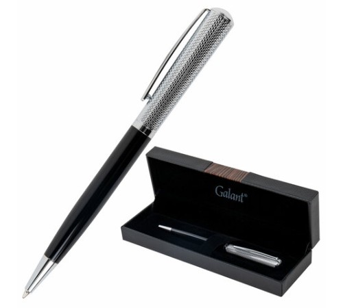Ручка подарочная шариковая GALANT "Hector", корпус черный/серебро, детали серебро, узел 0,7 мм, линия письма 0,5 мм, синяя, 144173 Ручка подарочная шариковая GALANT "Hector", корпус черный/серебро, детали серебро, узел 0,7 мм, линия письма 0,5 мм, синяя, 144173