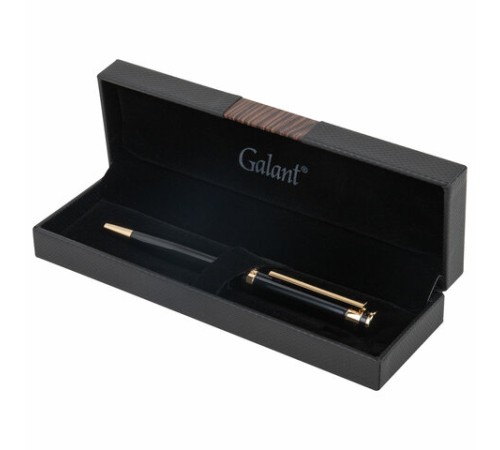 Ручка подарочная шариковая GALANT "Bernini", корпус черный, детали золото, узел 0,7 мм, линия письма 0,5 мм, синяя, 144177