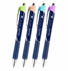 Ручка шариковая автоматическая с грипом BRAUBERG DELTA CLIP, СИНЯЯ, ассорти, узел 0,7 мм, линия письма 0,35 мм,144201