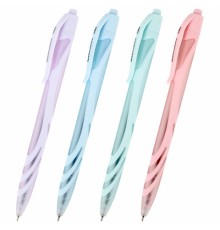Ручка шариковая автоматическая BRAUBERG ULTRA COLOR PASTEL, soft-touch, СИНЯЯ, пишущий узел 0,7 мм, линия 0,35 мм, 144204