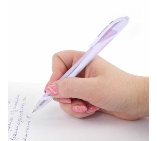 Ручка шариковая автоматическая BRAUBERG ULTRA COLOR PASTEL, soft-touch, СИНЯЯ, пишущий узел 0,7 мм, линия 0,35 мм, 144204