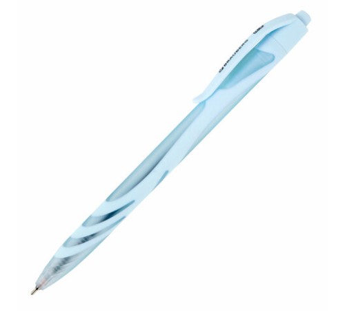Ручка шариковая автоматическая BRAUBERG ULTRA COLOR PASTEL, soft-touch, СИНЯЯ, пишущий узел 0,7 мм, линия 0,35 мм, 144204