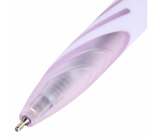 Ручка шариковая автоматическая BRAUBERG ULTRA COLOR PASTEL, soft-touch, СИНЯЯ, пишущий узел 0,7 мм, линия 0,35 мм, 144204