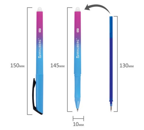 Ручка стираемая гелевая BRAUBERG "Grade", СИНЯЯ, soft-touch, узел 0,7 мм, линия письма 0,5 мм, 144208 Ручка стираемая гелевая BRAUBERG "Grade", СИНЯЯ, soft-touch, узел 0,7 мм, линия письма 0,5 мм, 144208