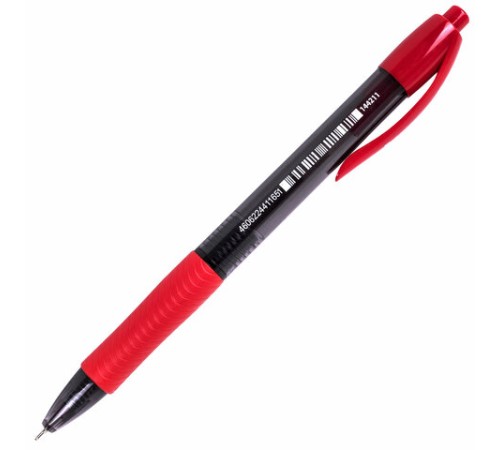 Ручка шариковая автоматическая с грипом BRAUBERG OFFICE STYLE, КРАСНАЯ, узел 0,7 мм, линия 0,35 мм, тонированный корпус, 144211 Ручка шариковая автоматическая с грипом BRAUBERG OFFICE STYLE, КРАСНАЯ, узел 0,7 мм, линия 0,35 мм, тонированный корпус, 144211